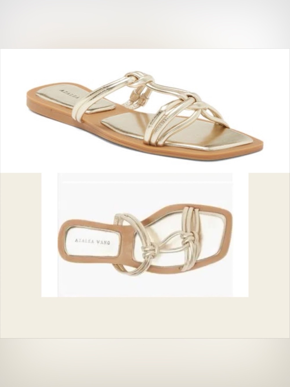 Azalea Wang Stetson Sandals in Gold.
Size 6